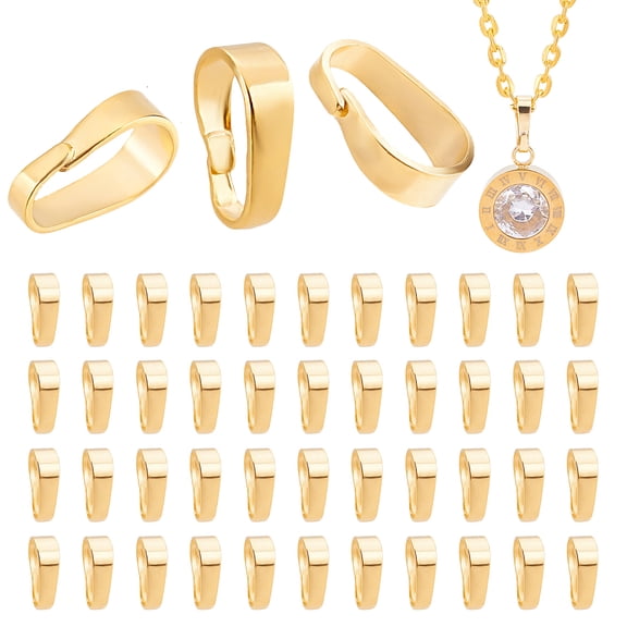 100pcs 16K Gold Snap Bail Hook Pinch Brass Clasps Findings Necklace Findings Pendant Push Clasps Chain Connector DIY