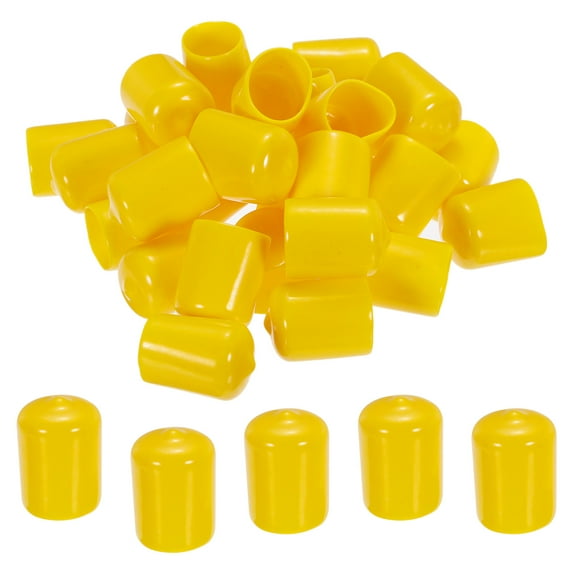 Uxcell Rubber End Caps Cover Vinyl Screw Thread Protector Round Wire Shelf Caps for Screw Bolt Fence Post 19mm 100