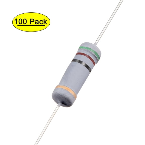 100pcs 1W 51 Ohm Carbon Film Resistor 5% Tolerance 4 Color Bands