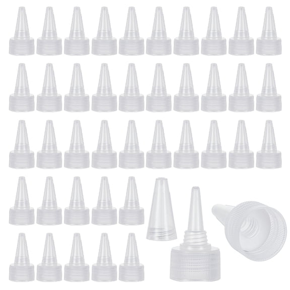 100pcs 24/410 Squeeze Bottle Caps Clear Bottles Cap Replacement 0.9 Inch ID Plastic Bottle Squeezing Heads Plastic Twist Caps for Squeeze Bottles