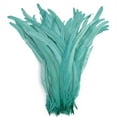 thumbnail image 1 of 100pcs 25-40cm Wholesale Rooster Feathers Wedding Crafts DIY Natural Feather Handwork Party Plume Carnival Headwear Decoration Mint Green 25-30cm, 1 of 6
