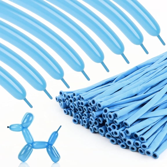 100pcs 260 Light Blue Long Balloons for Twisting, Skinny Thickening Latex Balloons for Animal Modeling and Arch Tying, Magic Show Party Supplies for Birthday Wedding Christmas Decoration