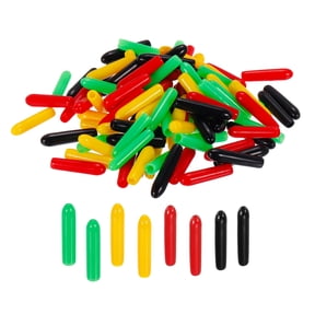 Uxcell 100Pcs 2mm Rubber End Caps Cover Assortment Screw Thread Protector Round Wire Shelf Caps for Screw Bolt Pipe Fence Post