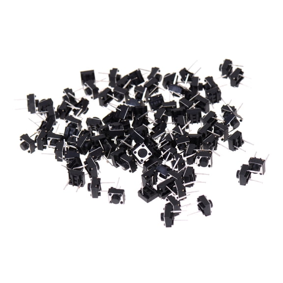 100pcs 2pins Tactile Push Button Switch Tact Switch 6X6X5mm Momentary XDM Pw WA