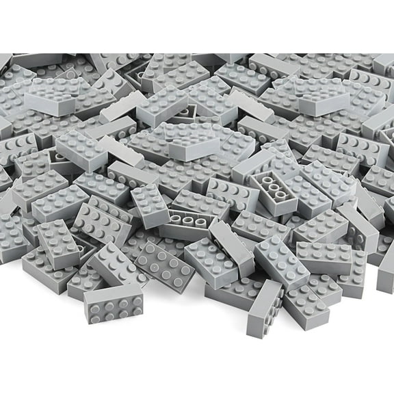 100pcs 2x4 Bricks Light Grey Gray Building Blocks Set Toy Accessories Combine with Major Brick Brands