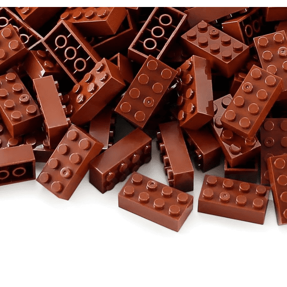 100pcs 2x4 Bricks Reddish Brown Pieces Reddish Brown Parts Building kit Creative Play Set Classic Blocks Toy Compatible with 3001 Major Brands