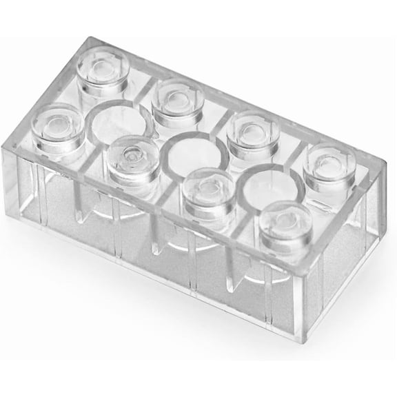100pcs 2x4 Bricks Transparent Pieces Clear Parts Classic Building Kit Creative Play Set Blocks Toy Basic Accessories Compatible with 3001 Major Brands