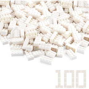 100pcs 2x4 Bricks White Pieces Parts Classic Building Blocks Creative Play Set Toy Accessories Combine with 3001 Major Brick Brands