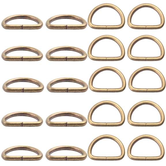 100pcs 3/4 inch Metal Nickel Plated D Ring for Hardware Bags Ring Hand DIY Accessories