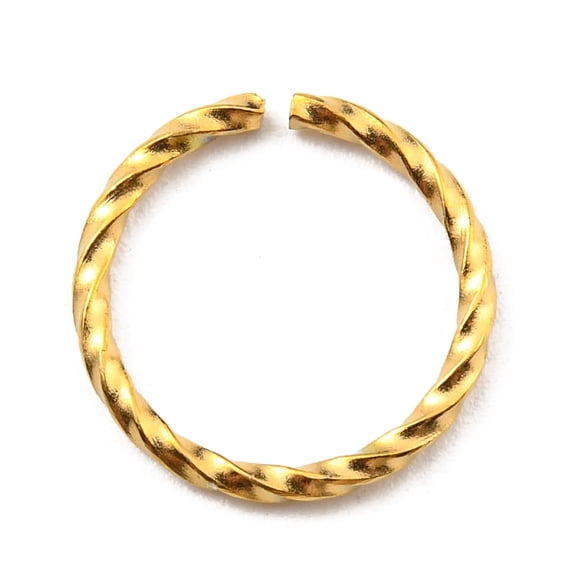 100pcs 304 Stainless Steel Jump Rings Open Jump Rings Twisted Round Ring Real 18K golden Plated 18 Gauge 12.5x1mm Inner Diameter: 10mm