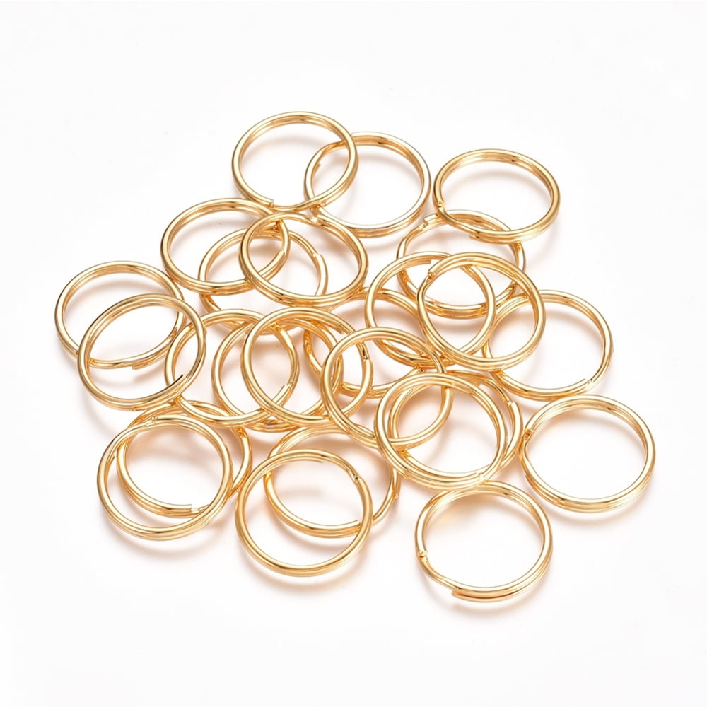 100pcs 304 Stainless Steel Split Rings Double Loops Jump Rings Golden 18x2.5mm about 15mm inner diameter Single Wire: 1.25mm