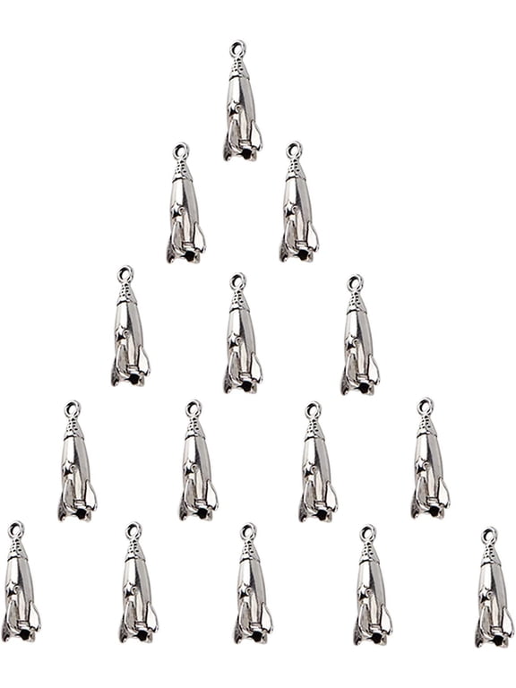 100pcs 3D Rocket Charms Tibetan Alloy Space Aircraft Pendants Metal Charms Pendants for Men Women Bracelets Necklaces Jewelry Making Silver Handmade