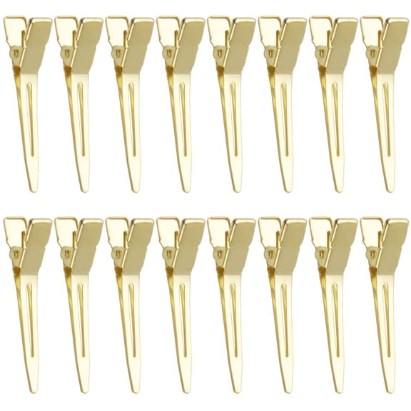 100pcs 4.5cm Single Prong Clips Gold Curl Pins Duckbill Section Clips for Hair Extensions Styling Crafting