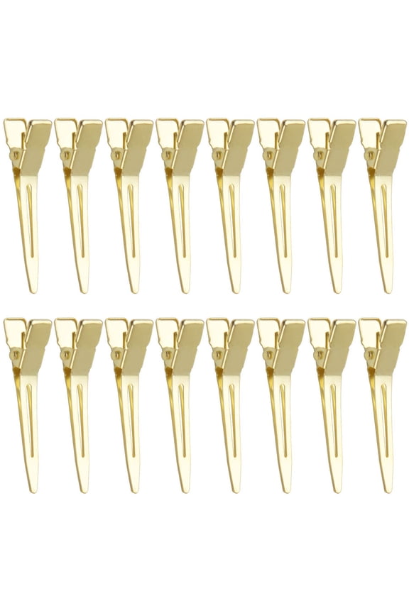 100pcs 4.5cm Single Prong Clips Gold Curl Pins Duckbill Section Clips for Hair Extensions Styling Crafting