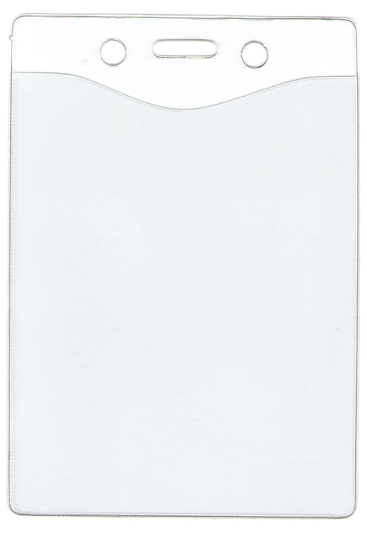 100pcs - 4" X 3" Vertical Clear Vinyl ID Badge Holder Plastic Sleeve Name Badges to Hold ID Badges/Cards