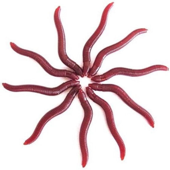 100pcs 4cm Long Red Artificial Worms Silicone Fishing Lures