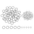 thumbnail image 1 of 100pcs 4mm Open Jump Rings and 8mm Embossed Jump Ring Kit, Closed O Rings Connector for Bracelet Necklace Pendant Jewelry Keychain DIY Craft Making, K Silver, 0.8mm Thick, 1 of 7