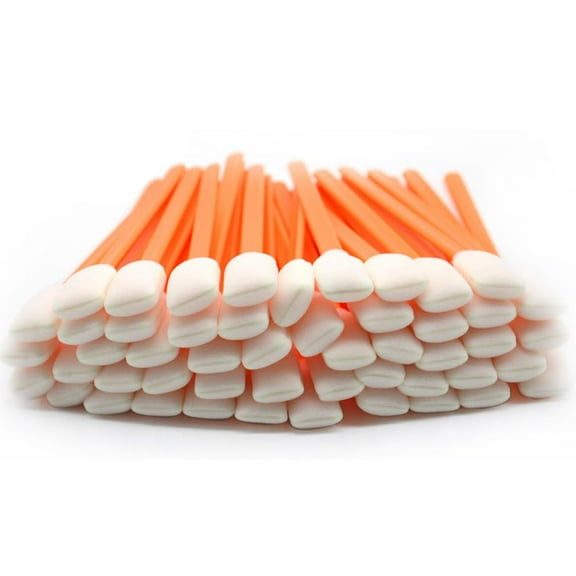 100pcs 5.11" Foam Swabs, Square Rectangle Cleaning Swabfor Solvent Format Inkjet Printer Roland Optical EquipmentOrange