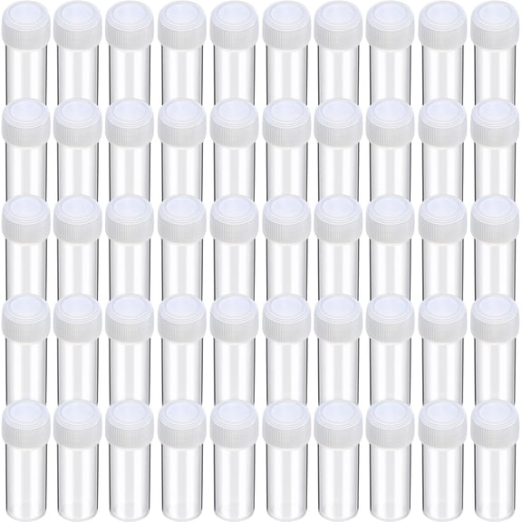 100pcs 5ML Small Pill Plastic Containers Empty Pill Bottles Sample Bottles Vial Test Tube with Caps