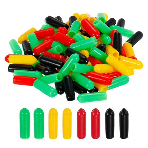 Rubber End Cap Cover Vinyl Screw Thread Protector Round Wire Shelf Caps for Screw Bolt Pipe Fence Post, 5mm 100