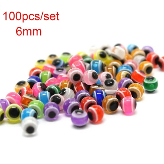 100pcs/60pcs/50pcs Durable Mixed Color High Quality Fish Eye Fishing Beads Nice-Designed Fly Tying Material 4mm/5mm/6mm/8mm/10mm/12mm 6MM-100PCS