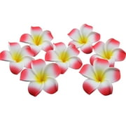 100pcs 6CM Plumeria Hawaiian Frangipani Flower For Wedding Party Decoration (Red)