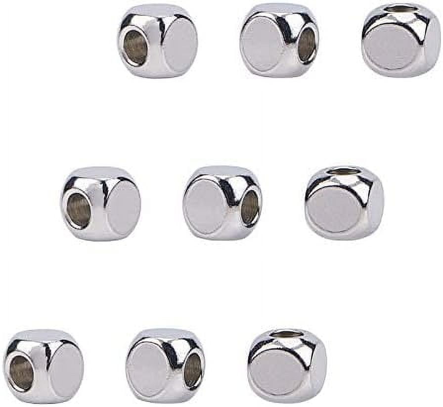 50pcs Rondelle Stopper Beads with Rubber Inside Metal Loose Beads 2mm Hole  Stainless Steel Bead Spacers for Jewelry Making Findings DIY Stainless  Steel Color 