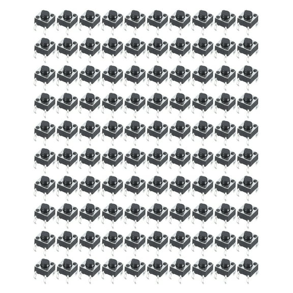 100pcs 6x6x5mm 4pin Tactile Push Button Momentary Tact DIP Through-Hole