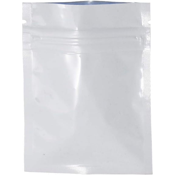 100pcs 7.5x10cm Glossy Aluminum Foil Zip Lock Packing Bag Coffee Tea Smell Proof Storage Mylar Foil Bag Food Sample Package Pouches(2.95''x3.94'')