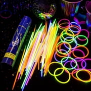 100pcs 8-Inch Glow Sticks Bulk Pack   Neon Light-Up Party Supplies for Kids, Halloween, Concerts & Weddings, Flexible PVC, Battery-Free, 6-12 Hour Glow