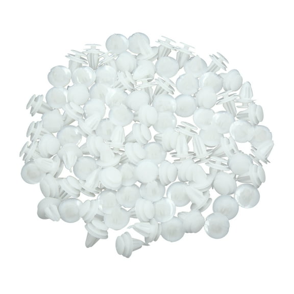 100pcs 8mm Hole Universal White Fender Bumper Plastic Rivets Fasteners for Auto Car