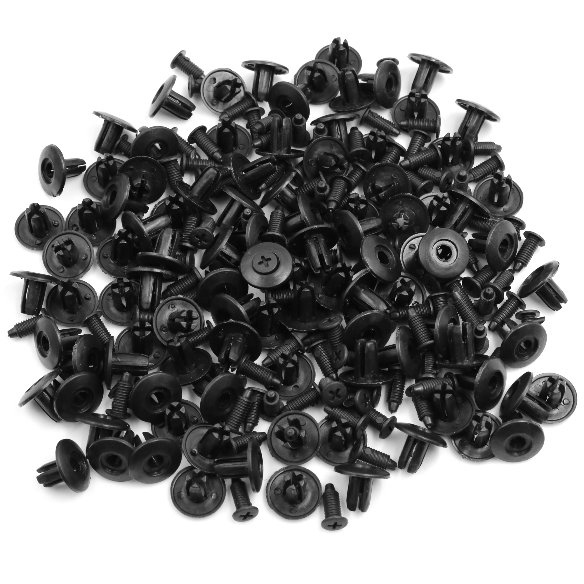 100-Pack 8mm Black Hole Plastic Rivets Fastener Push Clips – For Nissan Infiniti Fender Trim – Partsebuy