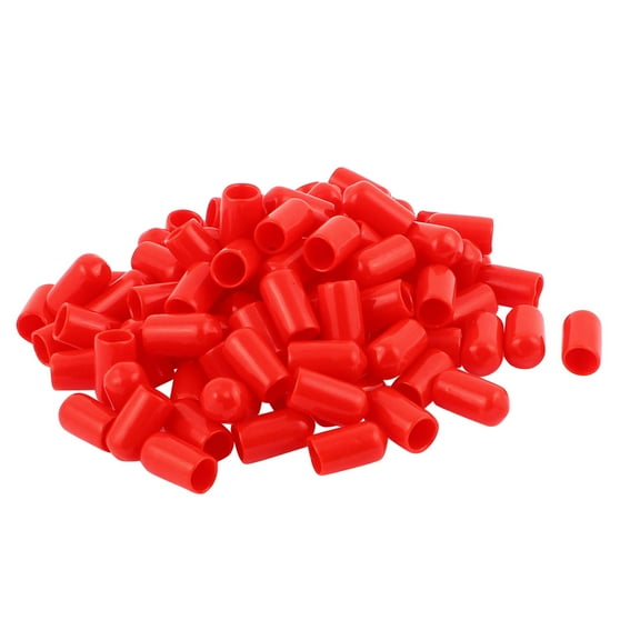 100pcs 8mm Inner Dia Vinyl End Cap Wire Cable Tube Cover Protector