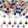 thumbnail image 1 of 100pcs 8mm Rhinestone Bead Charms 10 Colors Crystal Pendants Polymer Clay Disco Ball Charms Round Clay Pave Charms for Jewelry Making Necklace Earring Christmas Decoration, 1 of 6