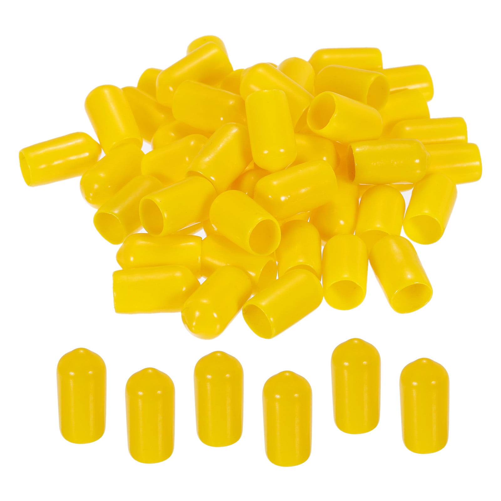 100pcs 8mm Rubber End Caps Cover PVC Vinyl Screw Thread Protector Round ...