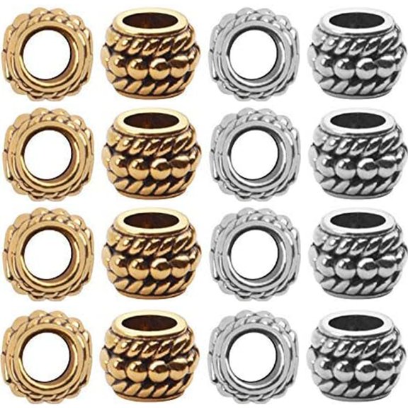 100pcs 8mm Tibetan Barrel Spacer Beads European Charms Beads with 4mm Hole for Bracelet Necklaces Jewelry Making