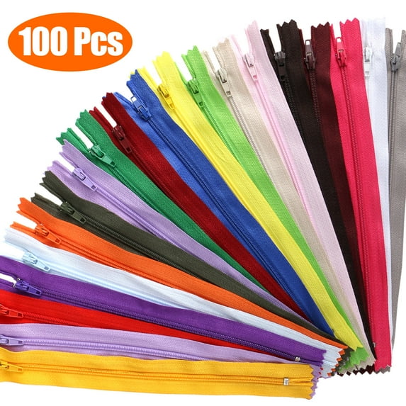 100pcs 9 Inch Mixed Nylon Coil Zippers Bulk, EEEkit Tailor Sewing Tools Garment Accessories Zipper, 20 Colors Sewing Zippers, Supplies Zippers for Tailor Sewer Sewing Crafts