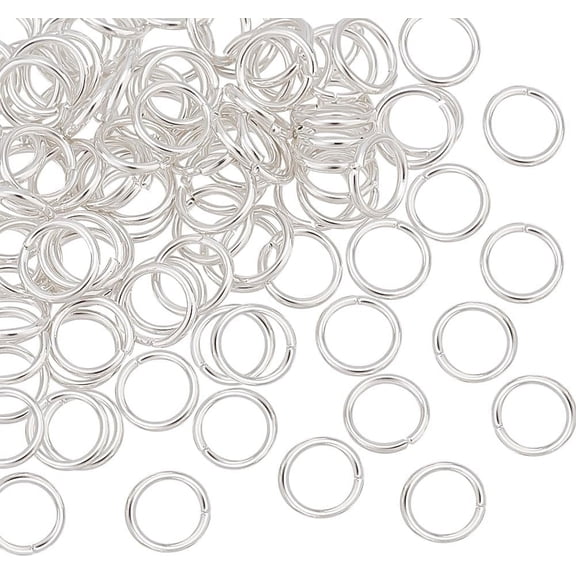 100pcs 925 Sterling Silver Plated Open Jump Rings 6mm(0.23 inch) O Ring Connector Jewelry Making Circle Clasp Connecting Rings Mini Ring Connectors