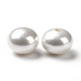 thumbnail image 1 of 100pcs Plastic Beads Imitation Shell & Pearl Half Drilled Abacus White 15.5x12mm Hole: 1.4mm, 1 of 4