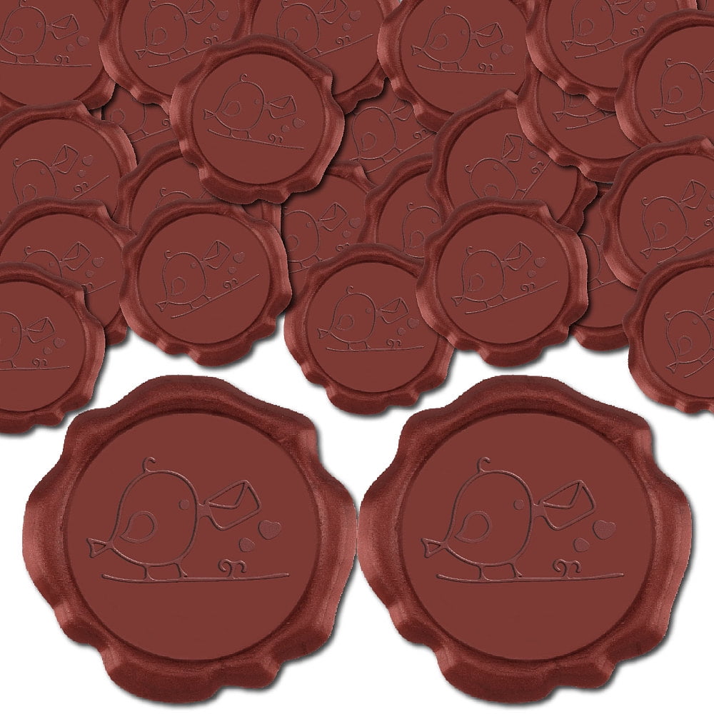 100pcs Adhesive Wax Seal Stickers Envelope Seal Decoration For Craft Scrapbook DIY Gift Bird 30mm
