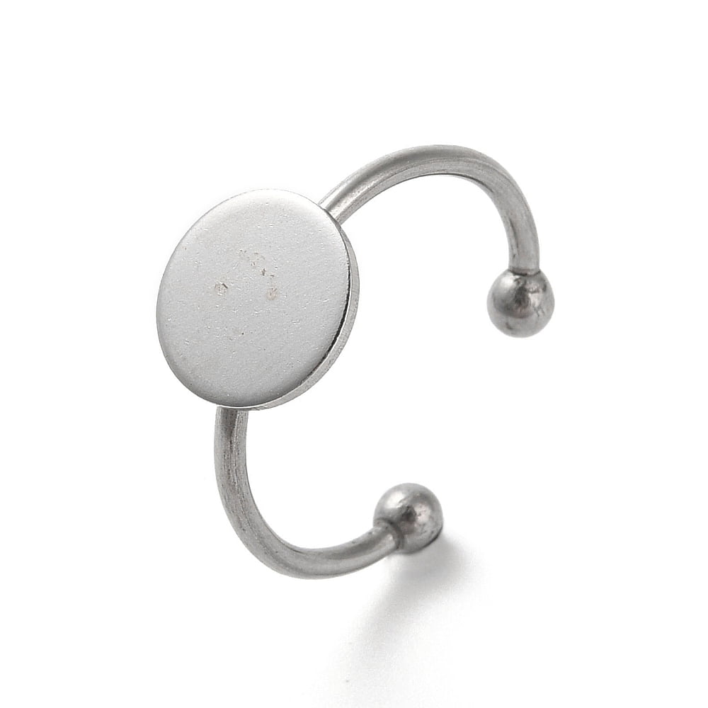 Pad Ring Base 100pcs Adjustable 304 Stainless Steel Finger Rings Components Pad Ring ...