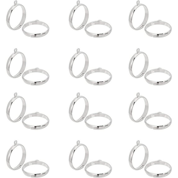 100pcs Adjustable Brass Blank Ring Base with Loop - Walmart.com