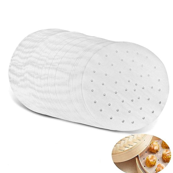 100pcs Air Fryer Perforated Parchment Paper 6 Inch Air Fryer Liner/bamboo Steamer Paperperforated Parchment Paper