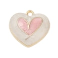 thumbnail image 1 of 100pcs Alloy Enamel Pendants Heart Charm Golden White 18x18.5x4mm Hole: 1.8mmDIY, 1 of 3