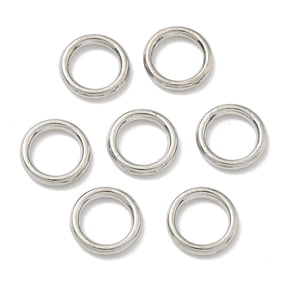 100pcs Alloy Soldered Closed Jump Rings Round Cadmium Free & Lead Free Platinum 8x1.5mm 15 Gauge Inner Diameter: 5.5mm