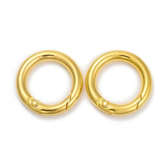 100pcs Alloy Spring Gate Rings O Rings Golden 6 Gauge 24x4mm Inner Diameter: 16.5mm