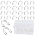 thumbnail image 1 of 100pcs Alloy Wire Guardians U-Shaped Wire Guard Loops Wire Cable Thread Protectors with a Box for DIY Bracelet Necklace Jewelry Making Craft Supplies, Bright Silver, 1 of 7