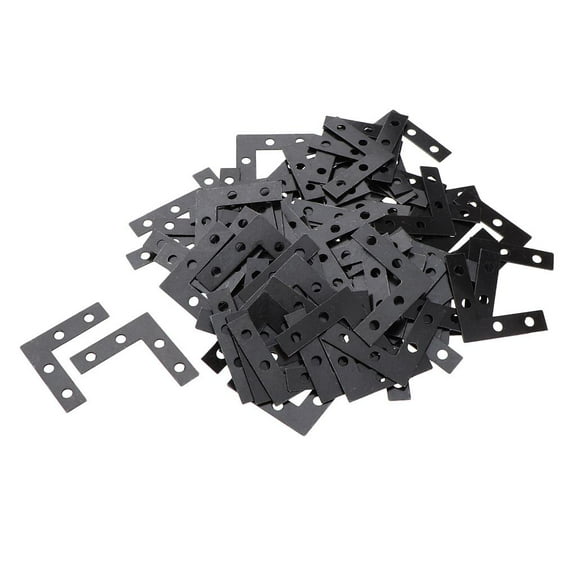 100pcs Angle Corner Brace Flat Repair Bracket 38x38mm Black