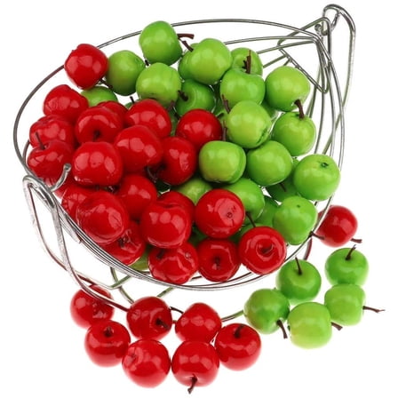 100pcs Artificial Green & Red Apples Fake Fruit Apple Home Party Christmas Tree DIY Decoration Model