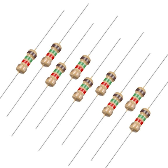 100pcs Axial Carbon Film Resistors 1.5kOhm 0.25W 5%Tolerances 4 Color Bands